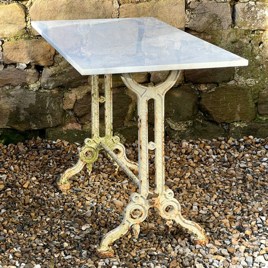 French Carrara Marble Topped Bistro Table c.1890