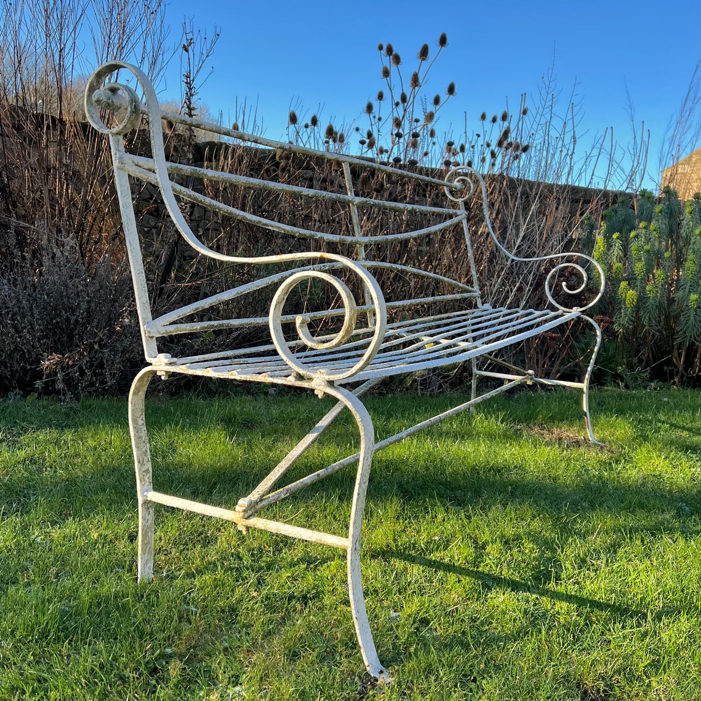 Regency Strapwork Wrought Iron Garden Bench c.1820