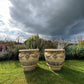 Pair of Huge Italianate Buff Terracotta Satyr Planters