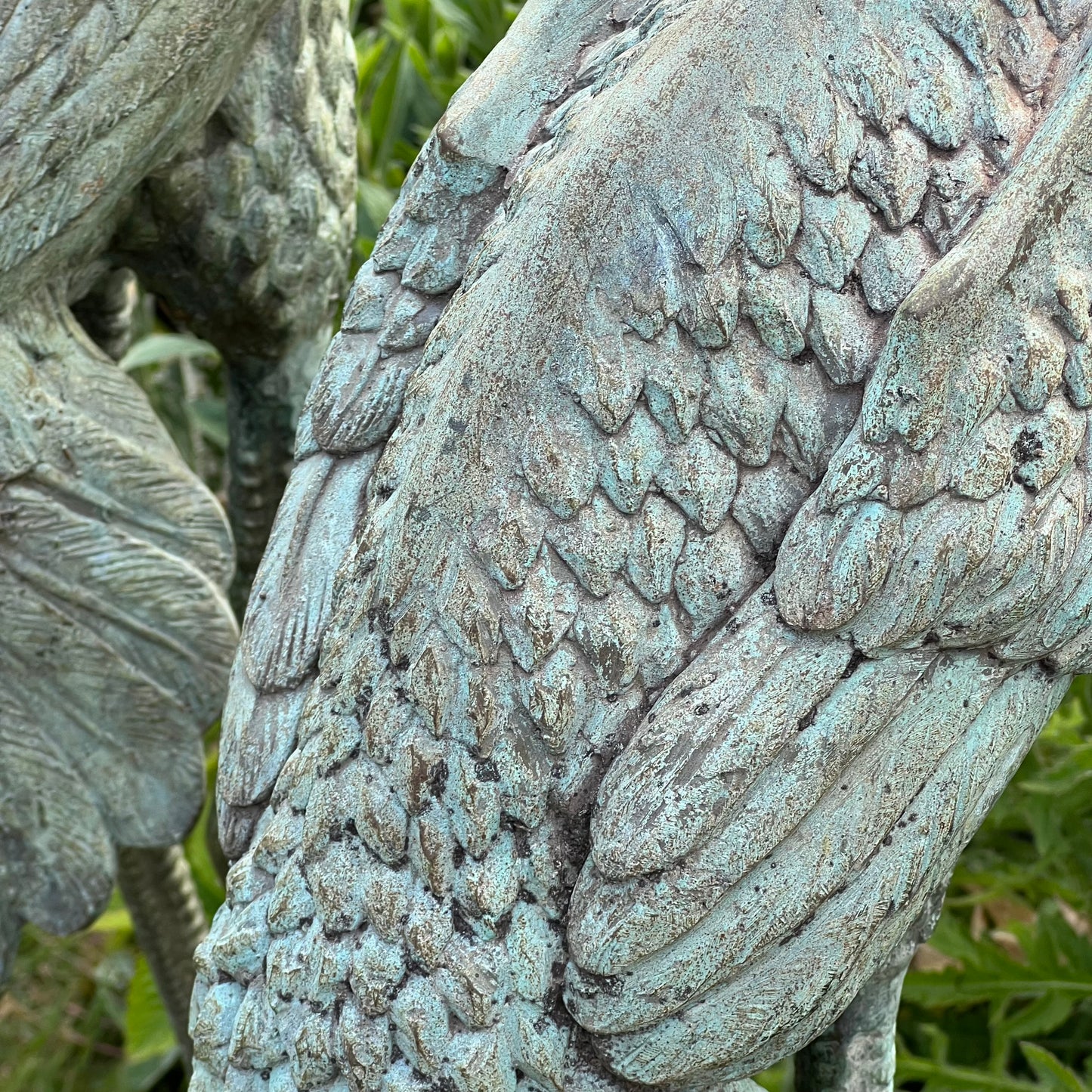 Pair of Meiji Style Bronze Garden Cranes with Fountain Spouts Mid 20th Century