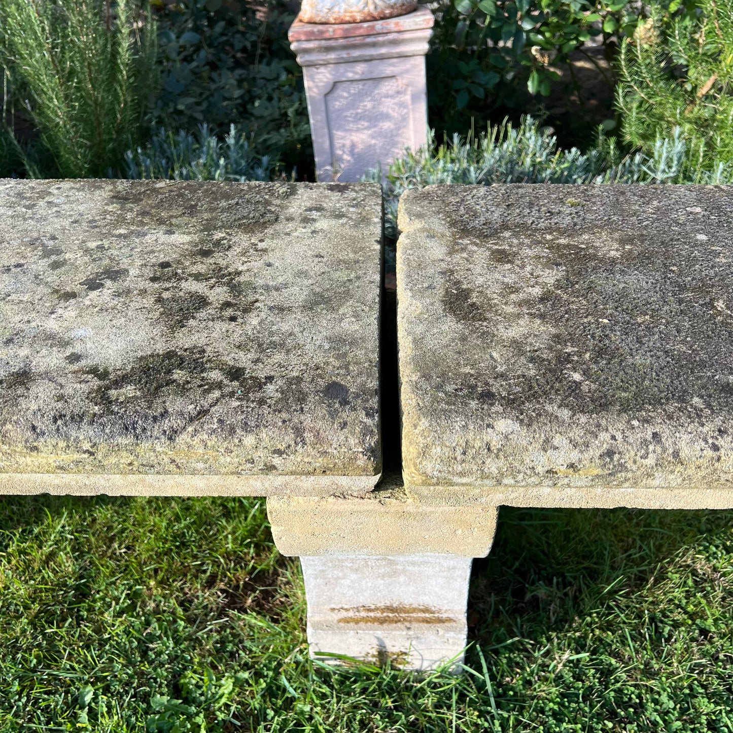 French Loire Valley Carved Stone Bench from Tudery Vineyard