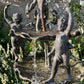 English Lead Garden Fountain with Cherub Figures, c.1920