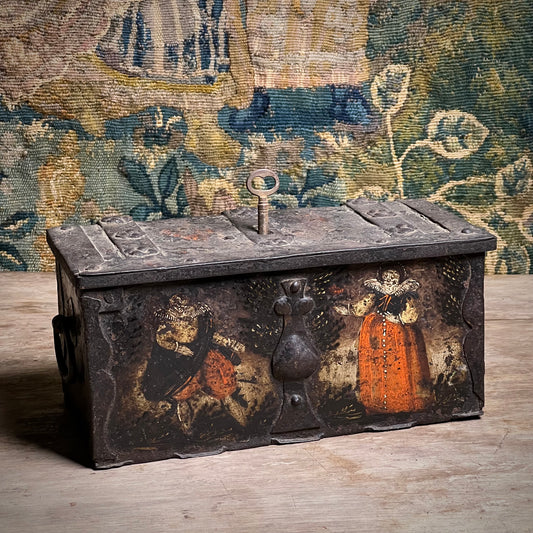 Renaissance Painted Iron Strong Box (Armoured Coffert) c.1580–1620, Nuremberg Southern Germany