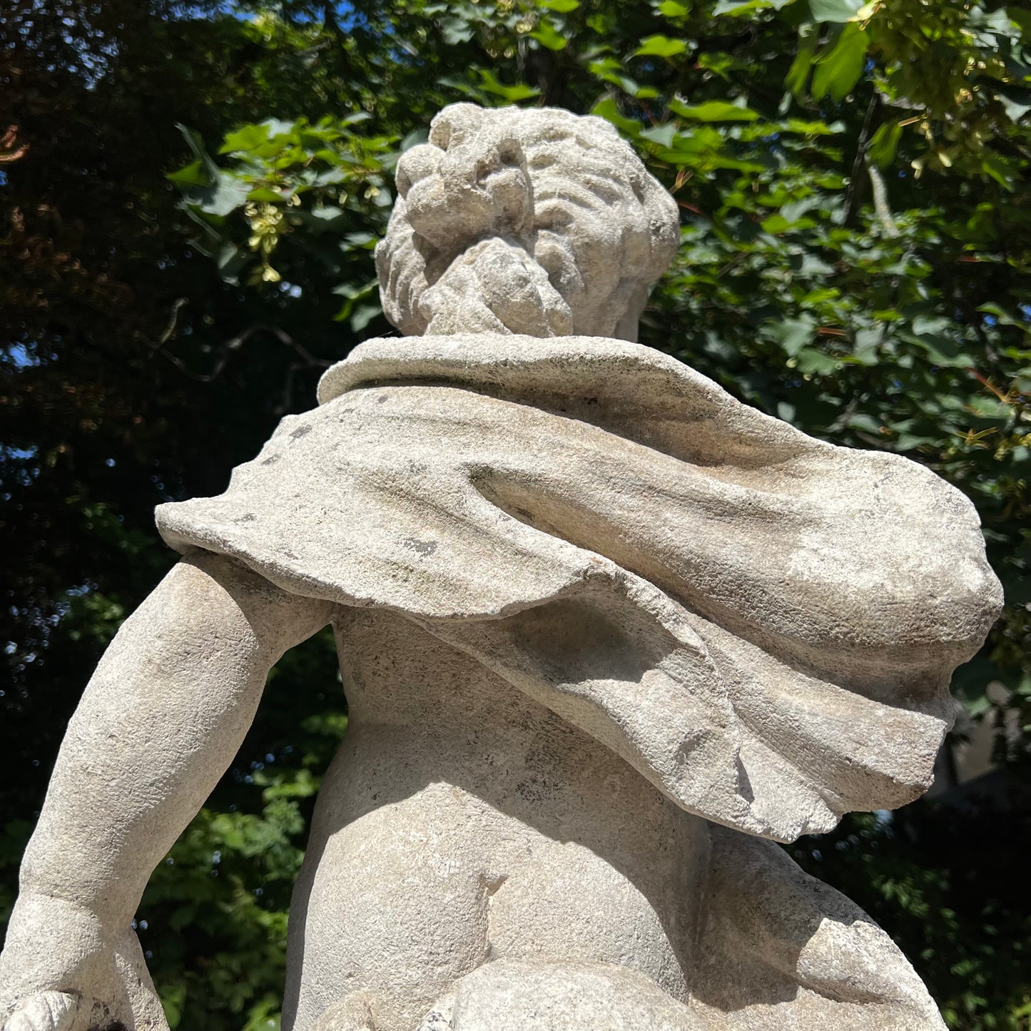 French Limestone Four Seasons Statues with Plinths c. Late 17th/Early 18th Century