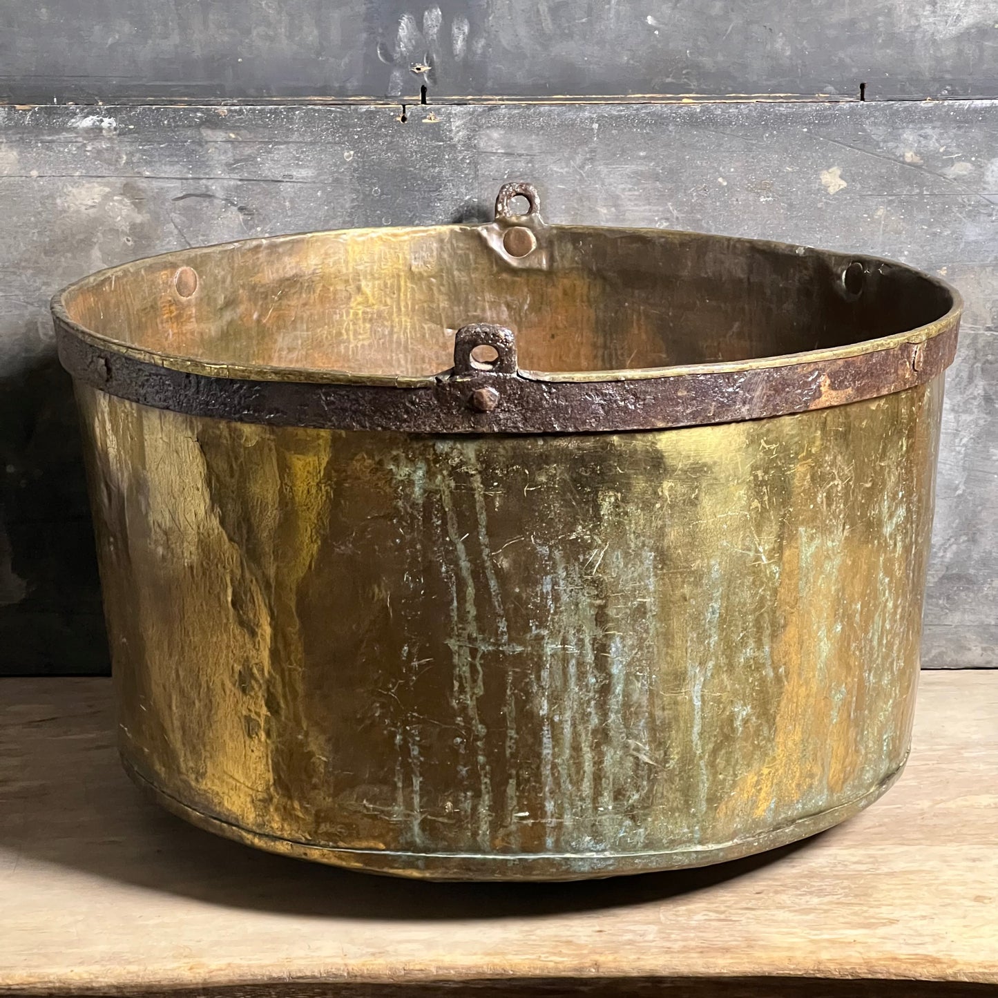 Large 19th Century Parisian Brass Preserve Pan