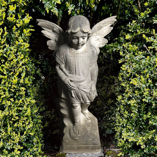 Serene French Marble Angel c.1860