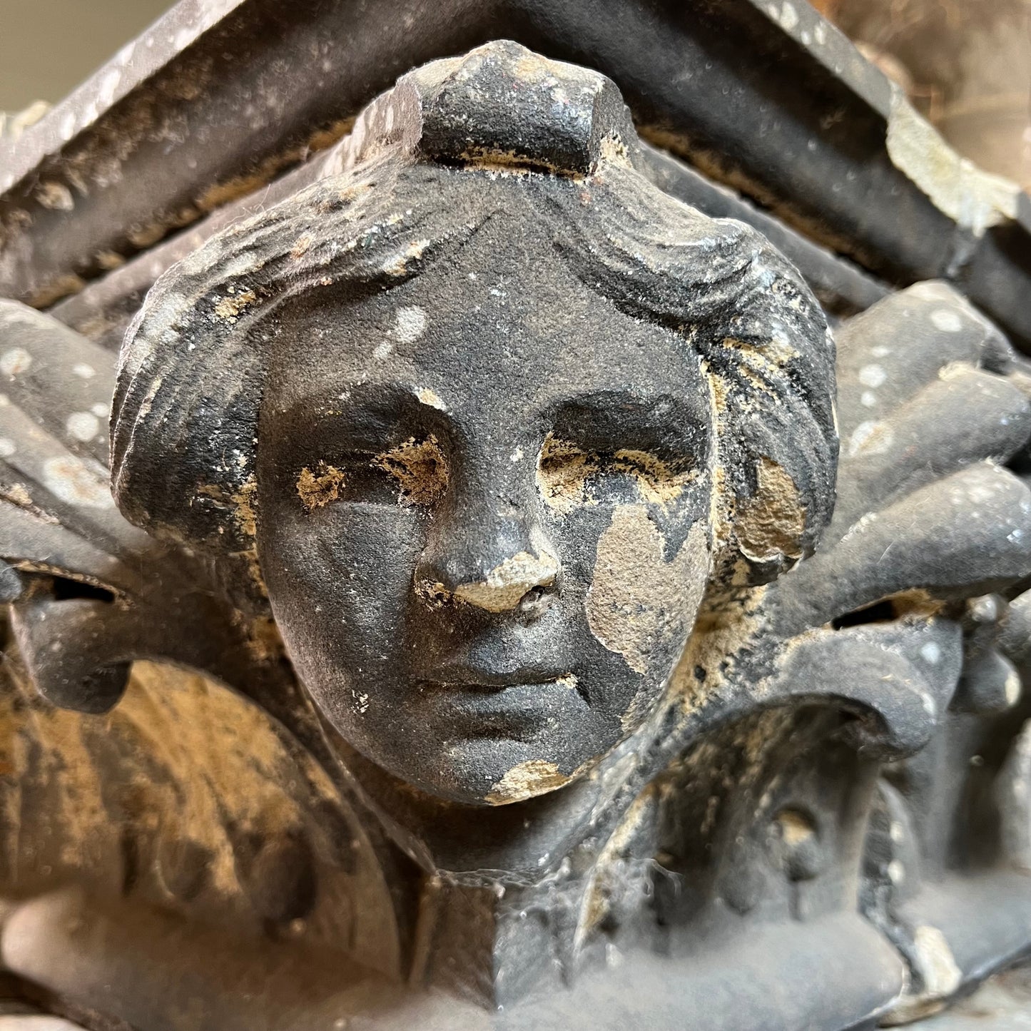 Monumental English Gothic Revival Sandstone Capital c.1850–1880