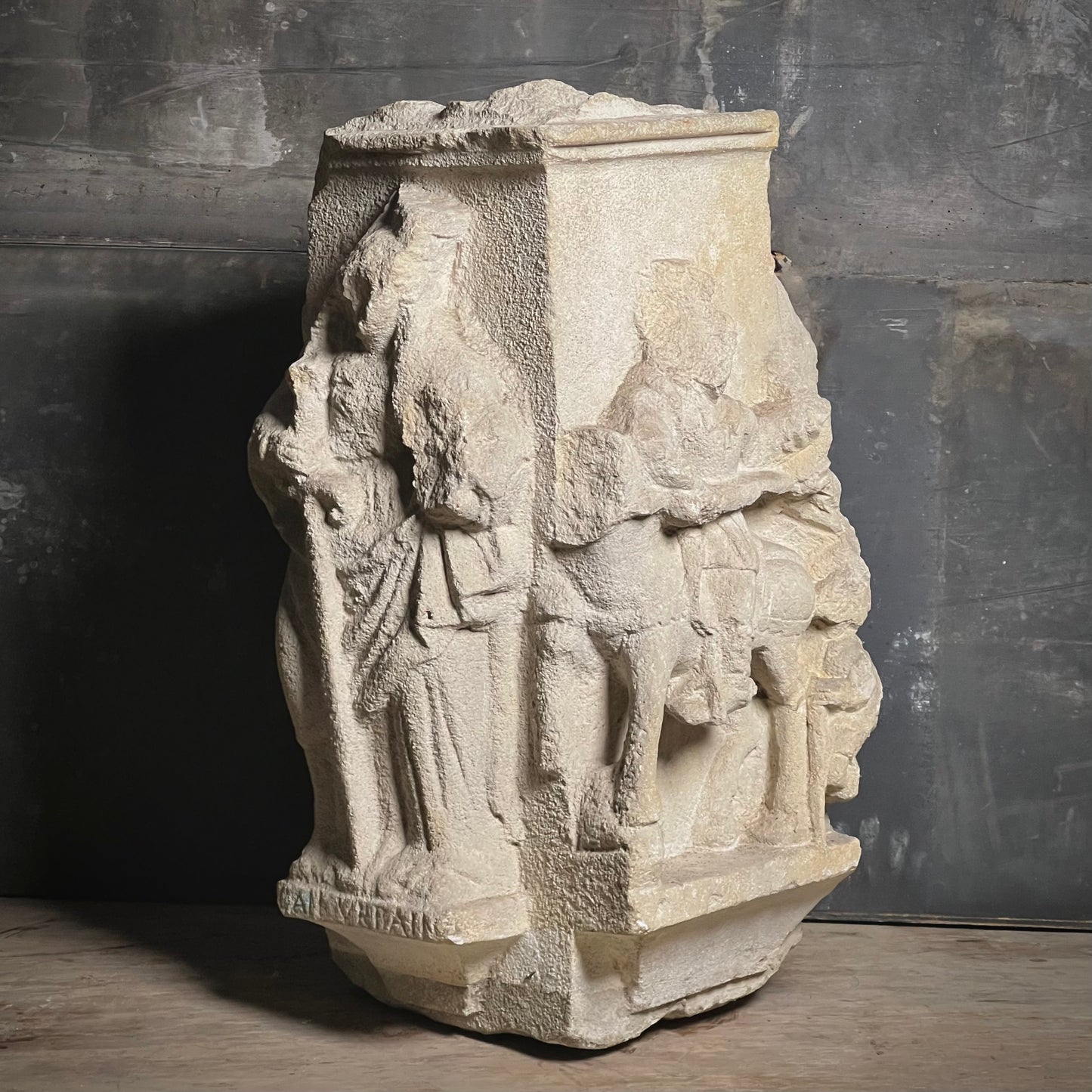 A Four-Sided French Gothic Limestone Capital or Pedestal from a Shrine or Chapel, Northern France, c.1280–1350