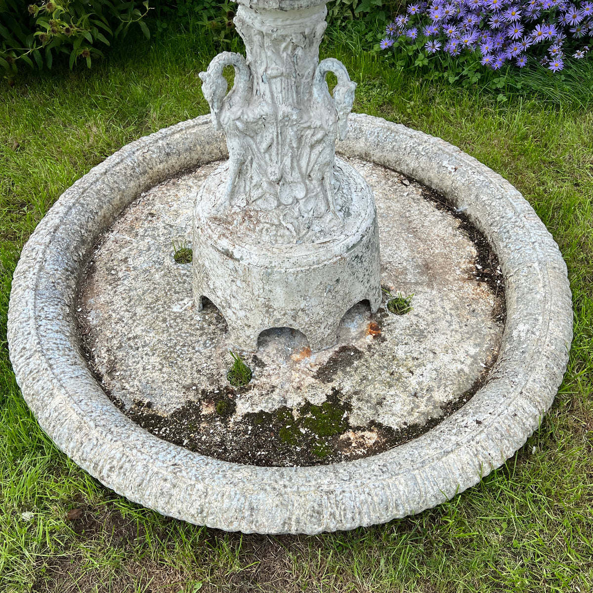 Late 19th Century American Zinc Garden Fountain, Attributed to J. W. Fiske, New York