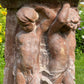 18th Century French Terracotta Putti Demi-Lune Table with Marble Top