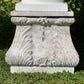 Pair of English Victorian Cast Iron Garden Urns on Ornamented Bases