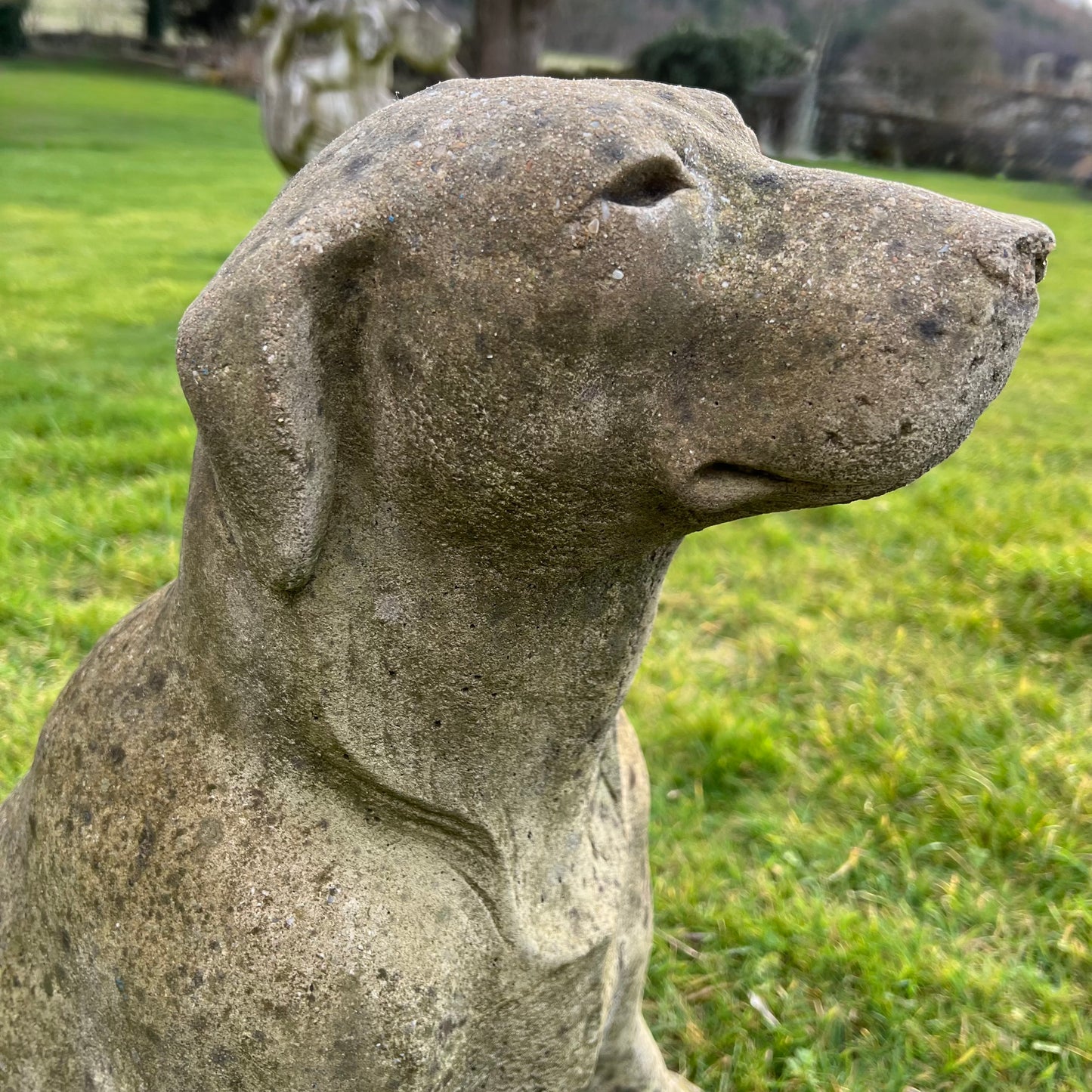 Seated Hound Dog Statue