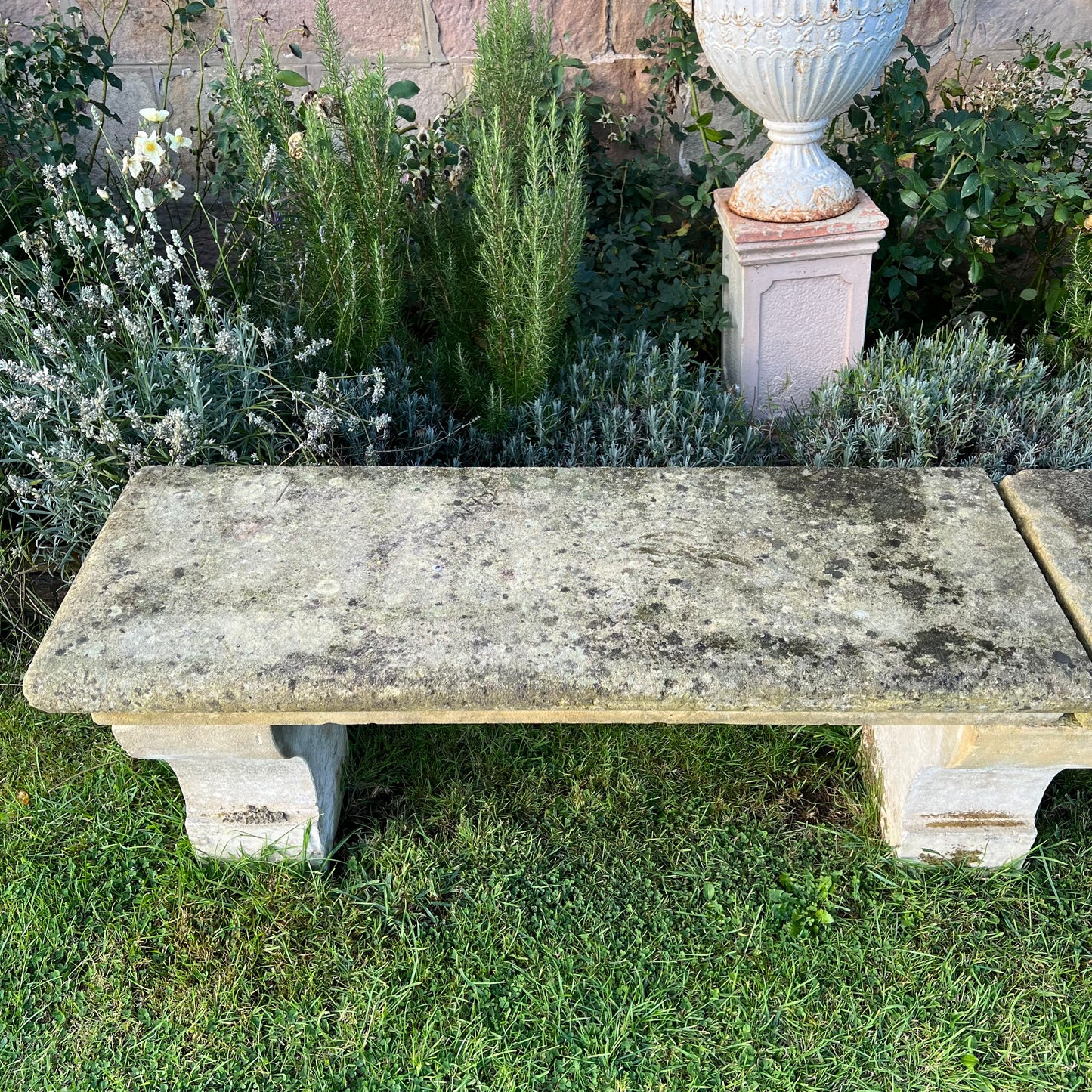 French Loire Valley Carved Stone Bench from Tudery Vineyard