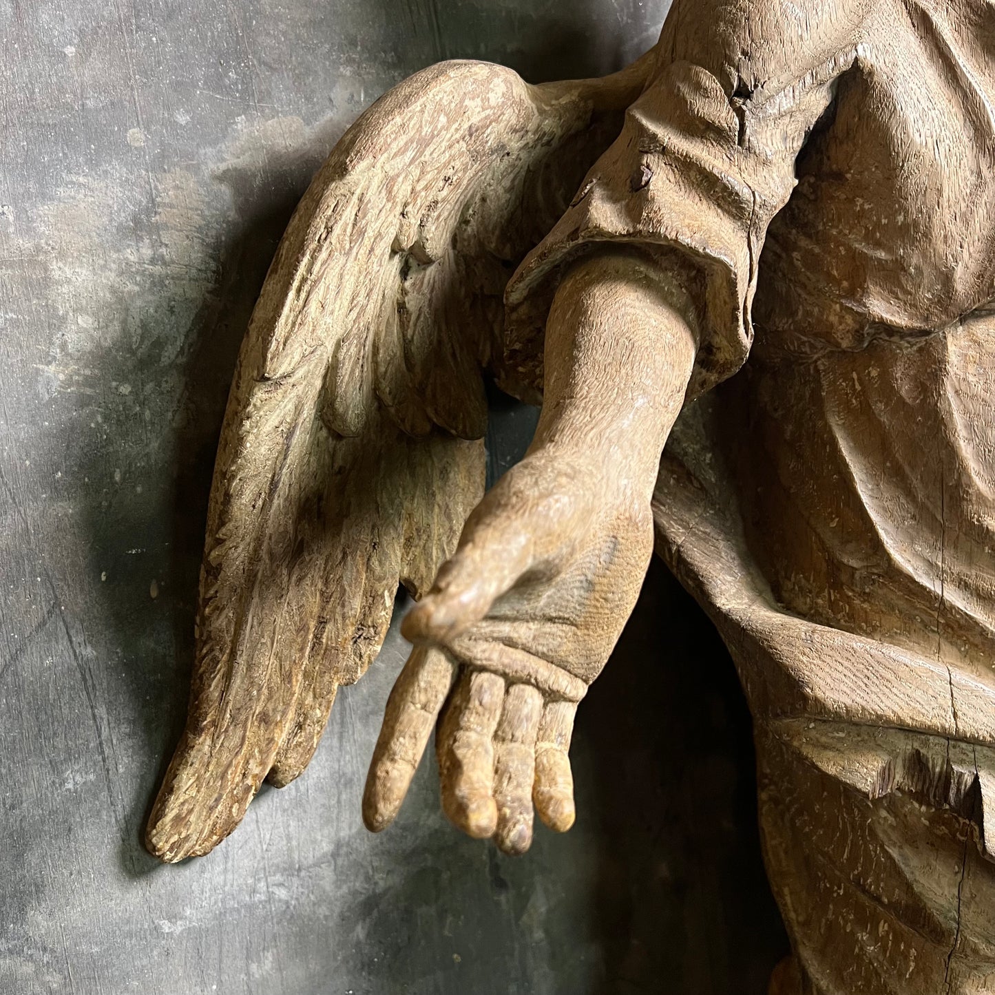 Large Baroque Carved Wooden Angel, c. 1680–1720