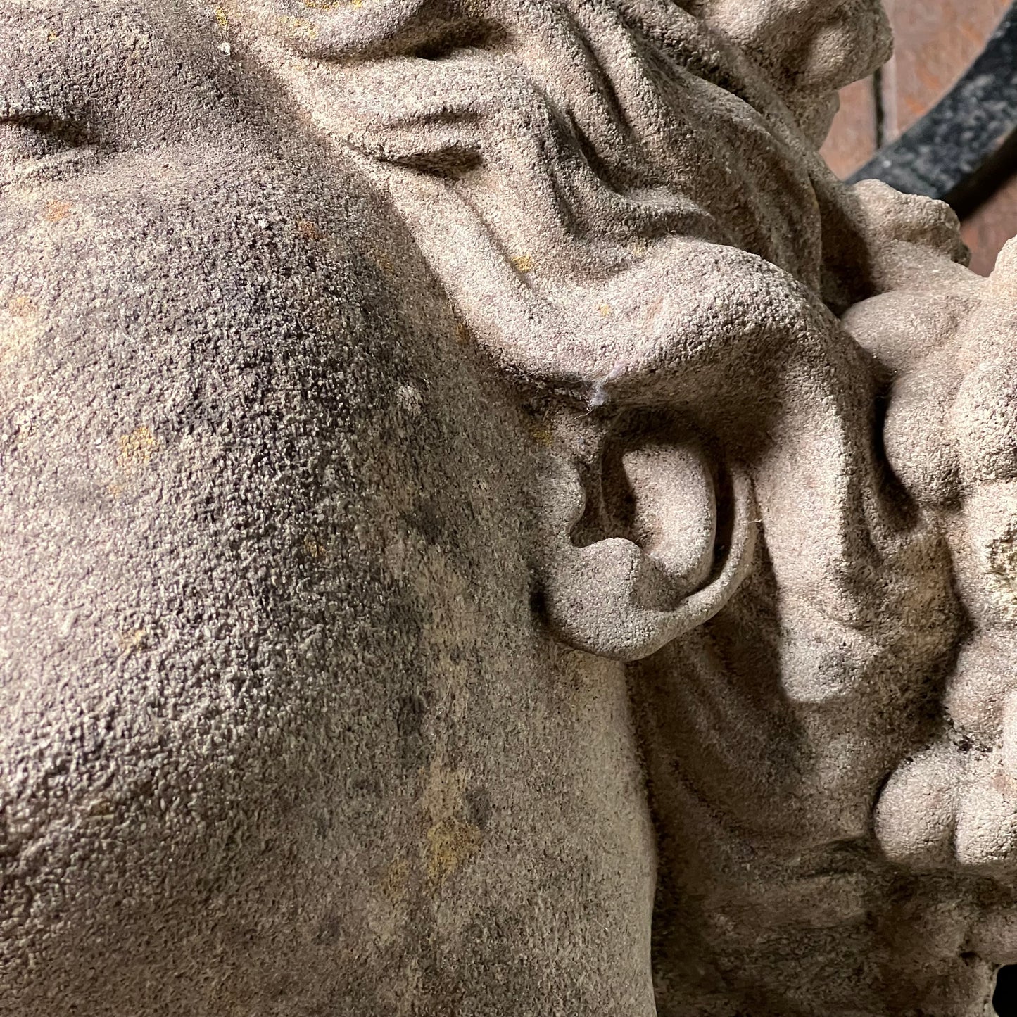 English Composite Stone Bust of Flora with Fluted Pedestal, Late 20th Century