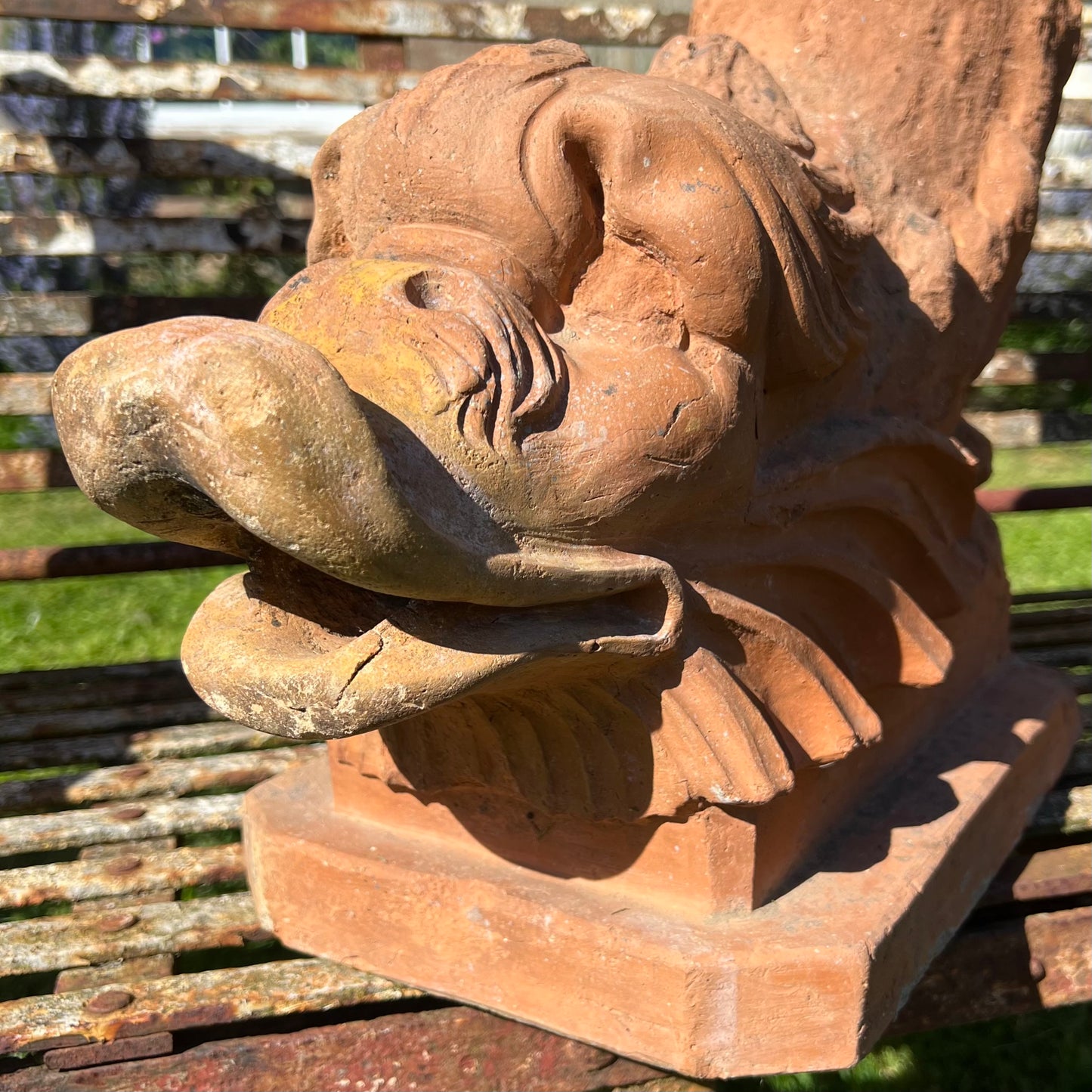 Pair of Italian Terracotta Dolphin Fountain Spouts, Late 18th / Early 19th Century