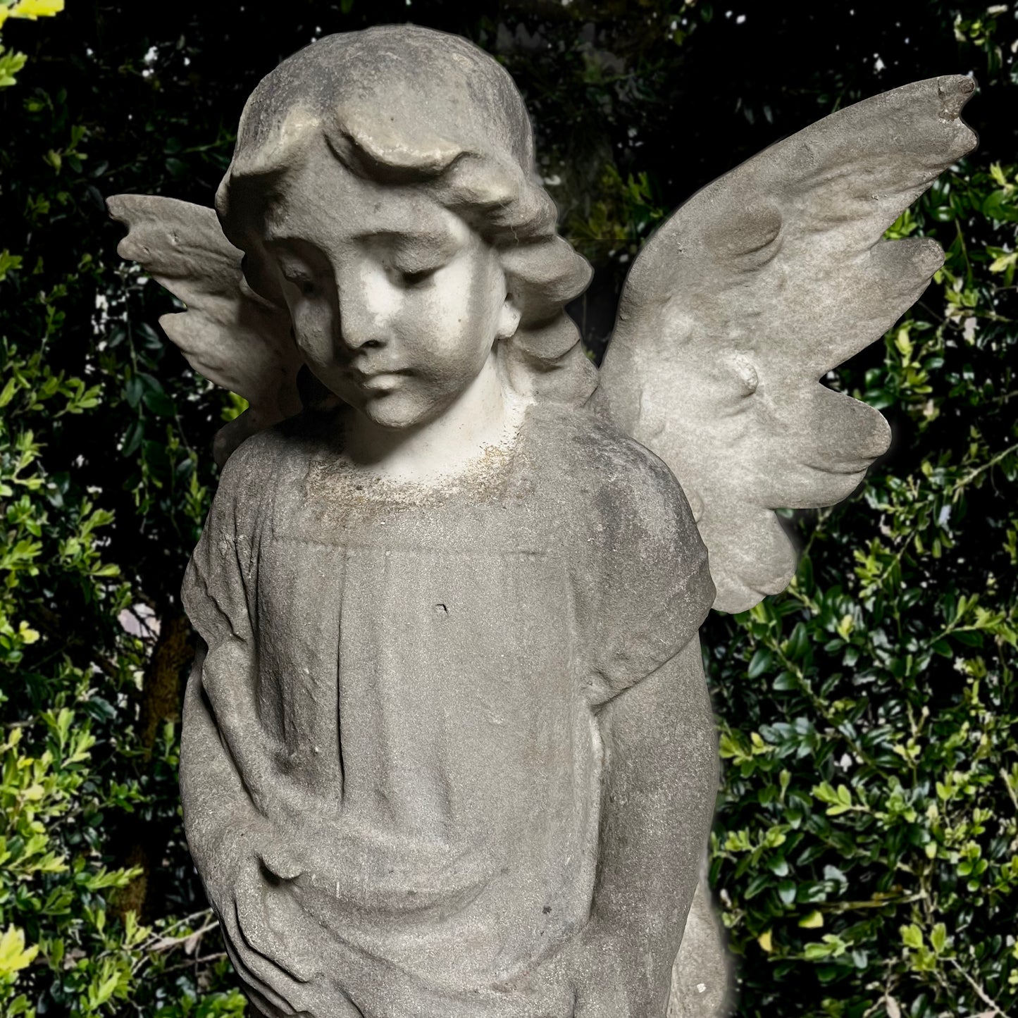 Serene French Marble Angel c.1860