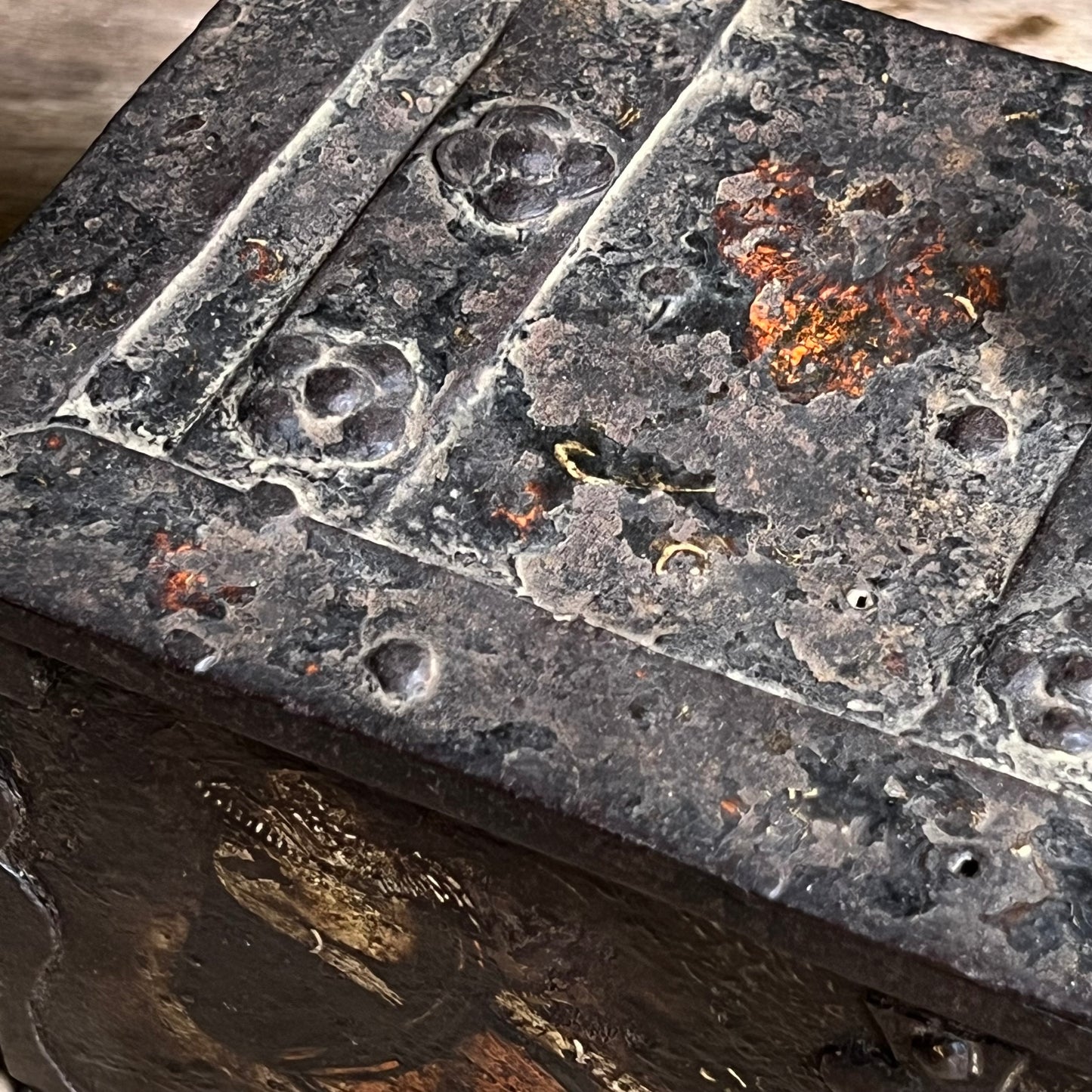 Renaissance Painted Iron Strong Box (Armoured Coffert) c.1580–1620, Nuremberg Southern Germany