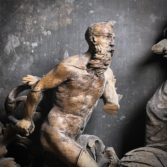 Baroque Limewood Relief with Angel, Lamb and Allegorical Figures, c.1650–1720