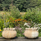 Pair of Italian Art Deco Carved Marble Lotus Form Planters, c.1930