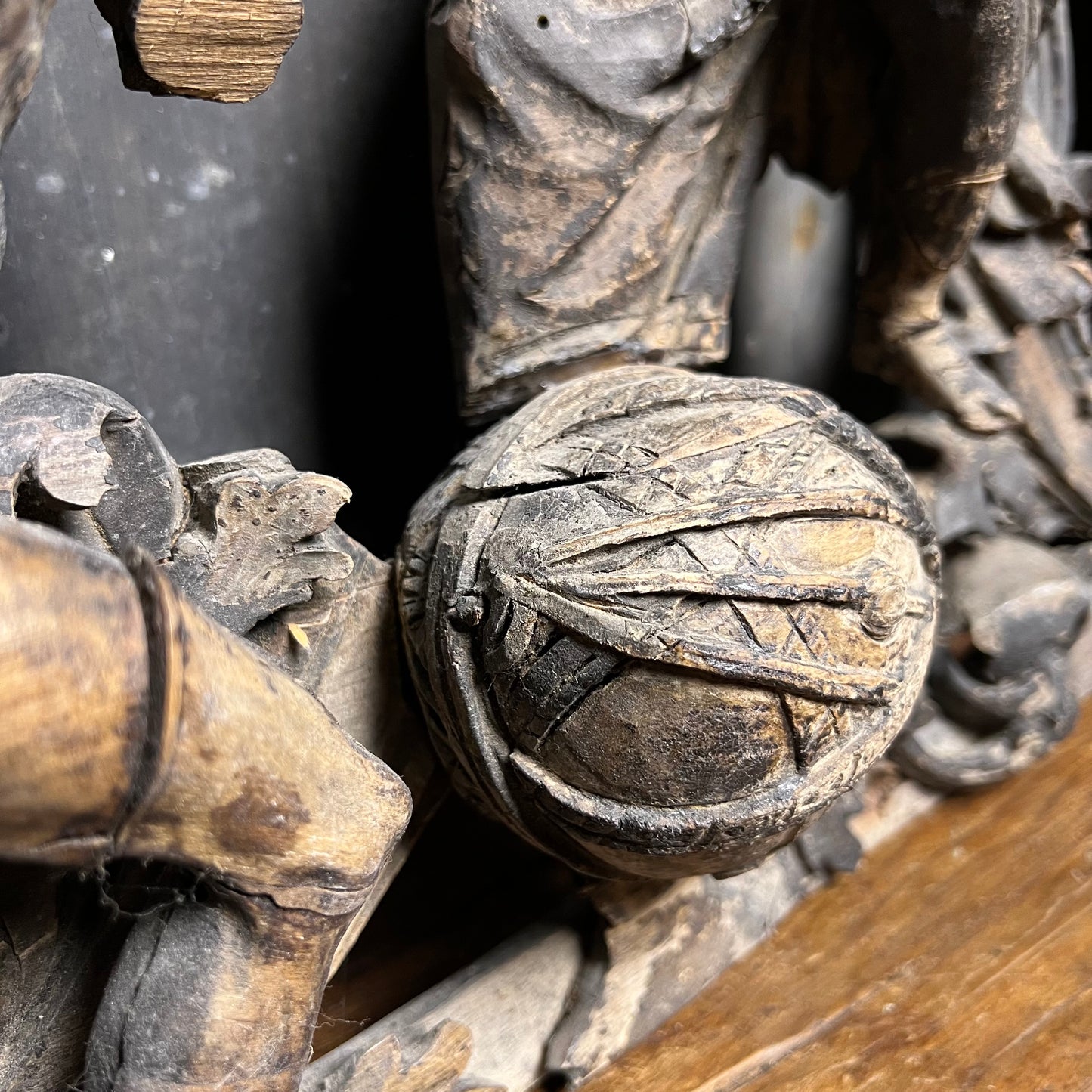 Baroque Limewood Relief with Angel, Lamb and Allegorical Figures, c.1650–1720