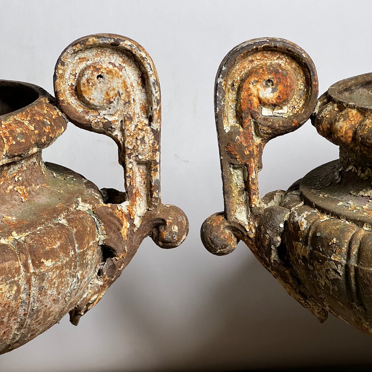 Pair of French Cast Iron Urns c.1870