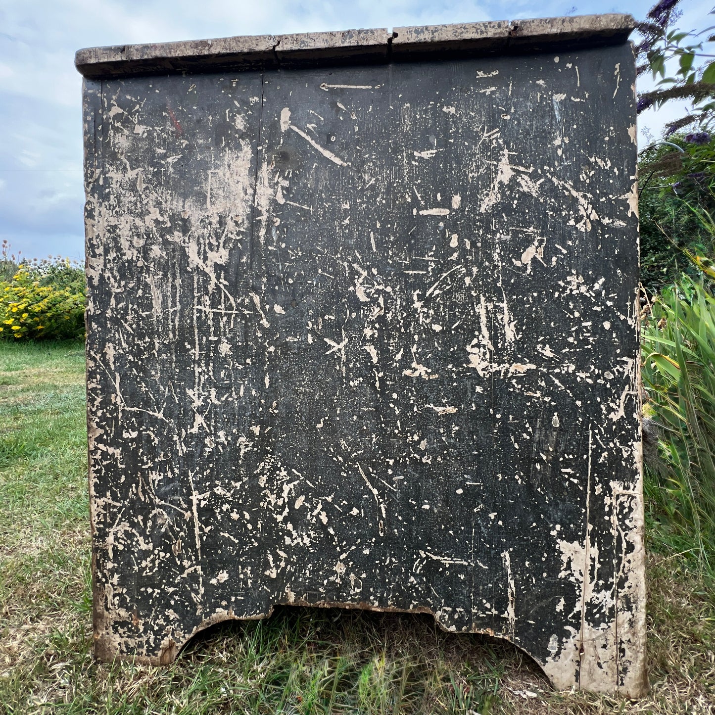 English Georgian Painted Pine Dresser Base from Grantley Hall, c.1760