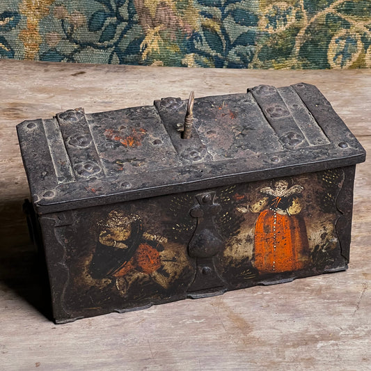 Renaissance Painted Iron Strong Box (Armoured Coffert) c.1580–1620, Nuremberg Southern Germany