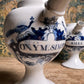 Pair of Dutch Delft Apothecary Syrup Jars, “Oxym. Simpl.” & “S. Rhei”, Mid-18th century (c.1730–1760)