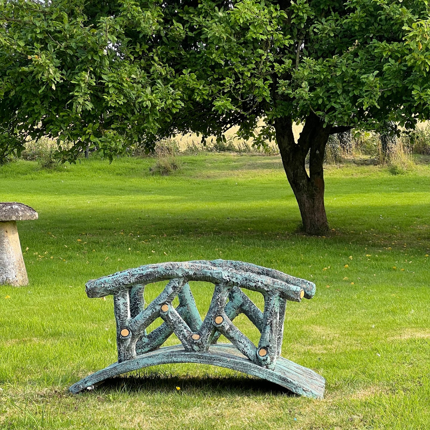 Mid 20th Century Faux Bois Concrete Garden Bridge