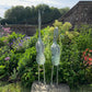 Pair of Meiji Style Bronze Garden Cranes with Fountain Spouts Mid 20th Century
