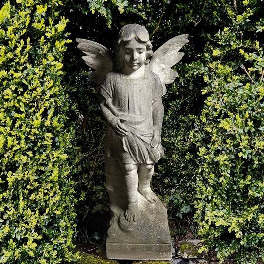 Serene French Marble Angel c.1860