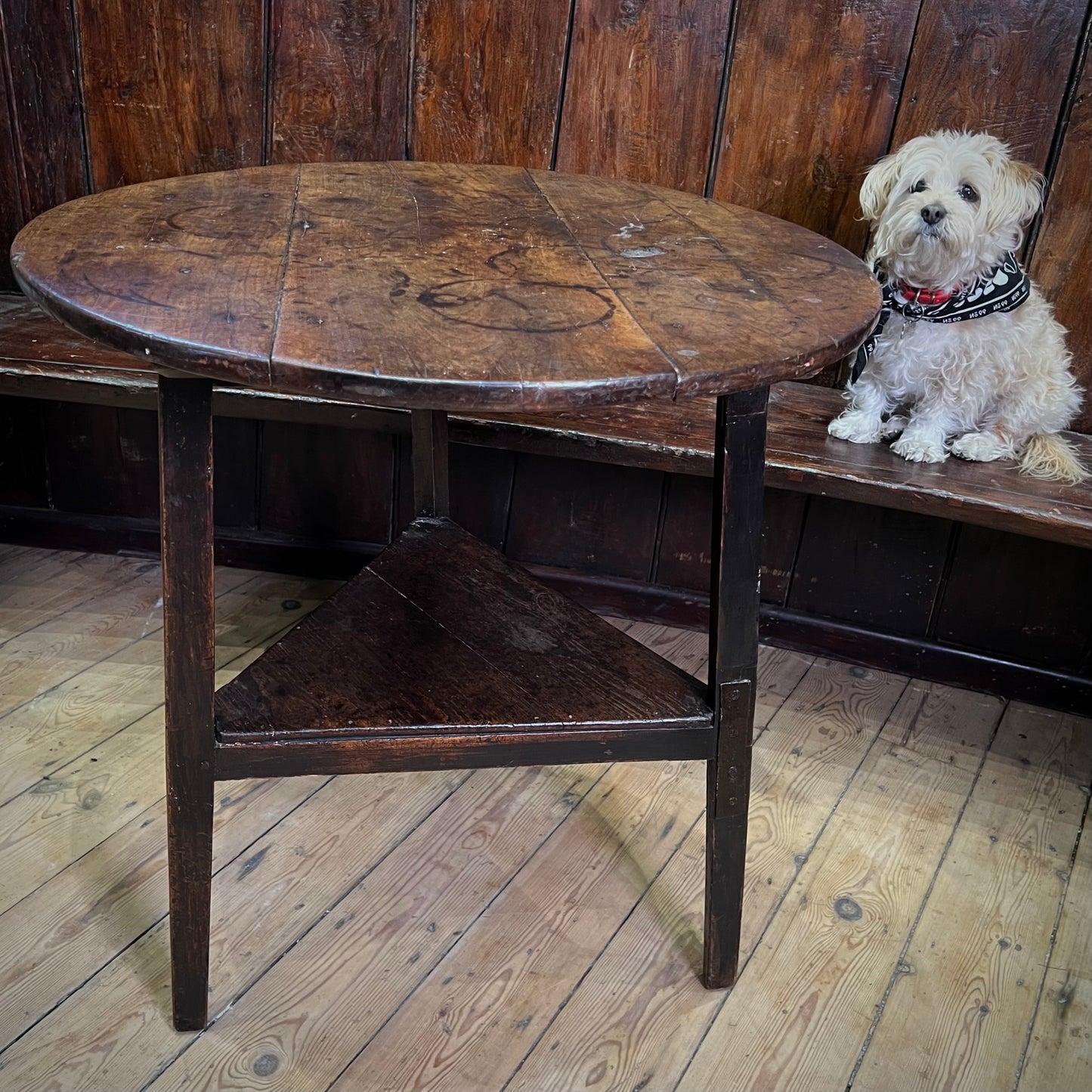 18th Century English Elm Cricket Table