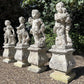 French Limestone Four Seasons Statues with Plinths c. Late 17th/Early 18th Century