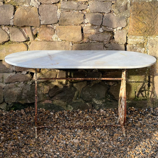 Marble Topped Willcox and Gibbs, London Treadle Base Console Table c.1870