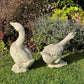 Pair of French Composite Stone Geese Mid-20th Century