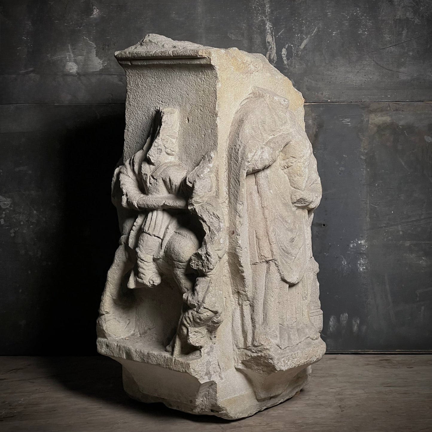 A Four-Sided French Gothic Limestone Capital or Pedestal from a Shrine or Chapel, Northern France, c.1280–1350