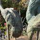 Set of Three Bronze Garden Cranes