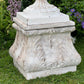 Pair of English Victorian Cast Iron Garden Urns on Ornamented Bases