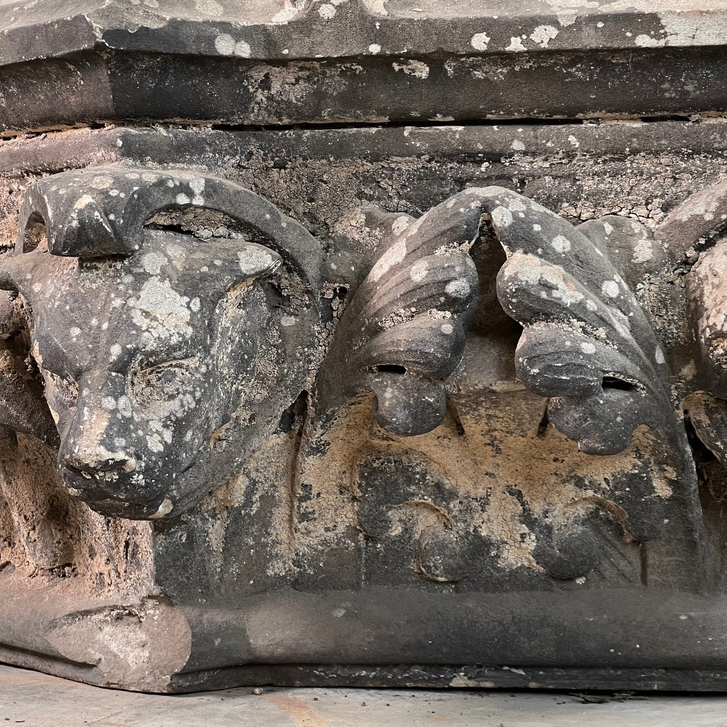 Monumental English Gothic Revival Sandstone Capital c.1850–1880