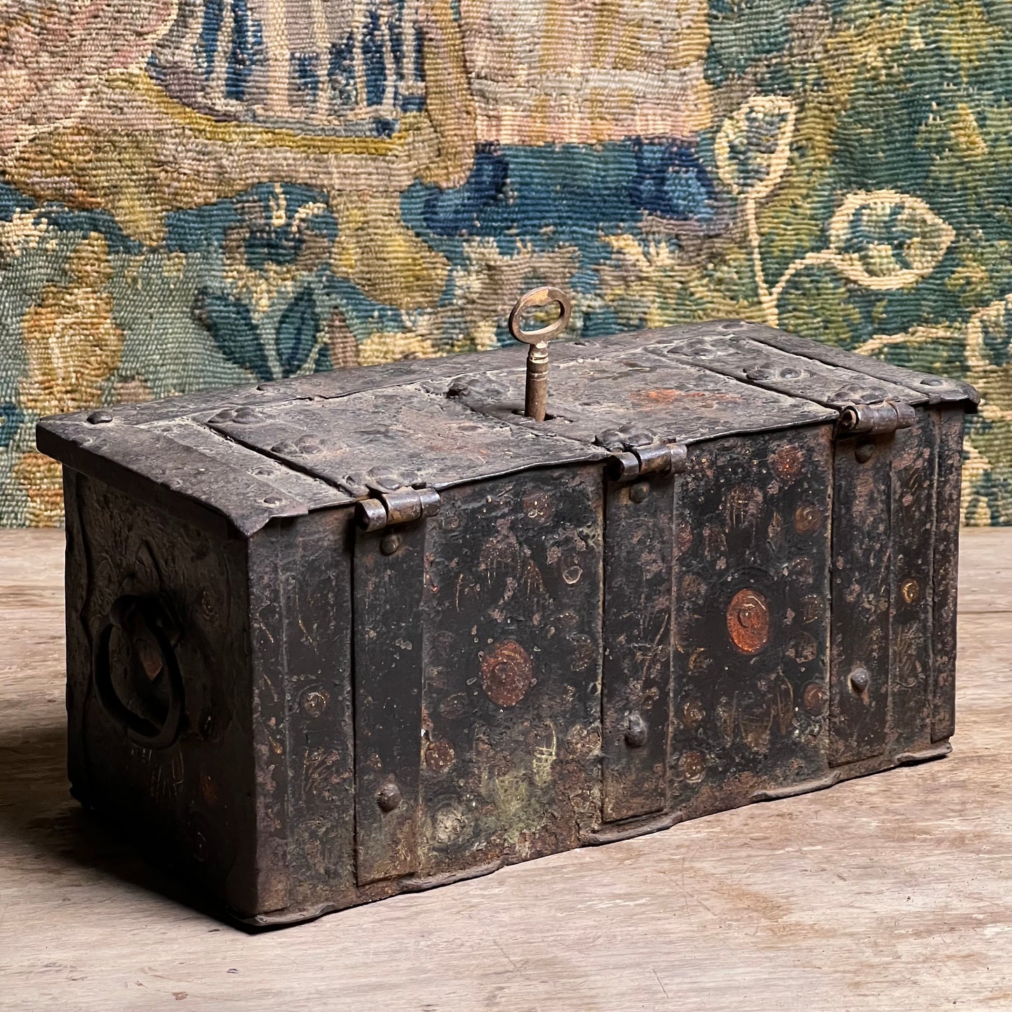 Renaissance Painted Iron Strong Box (Armoured Coffert) c.1580–1620, Nuremberg Southern Germany