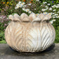Pair of Italian Art Deco Carved Marble Lotus Form Planters, c.1930