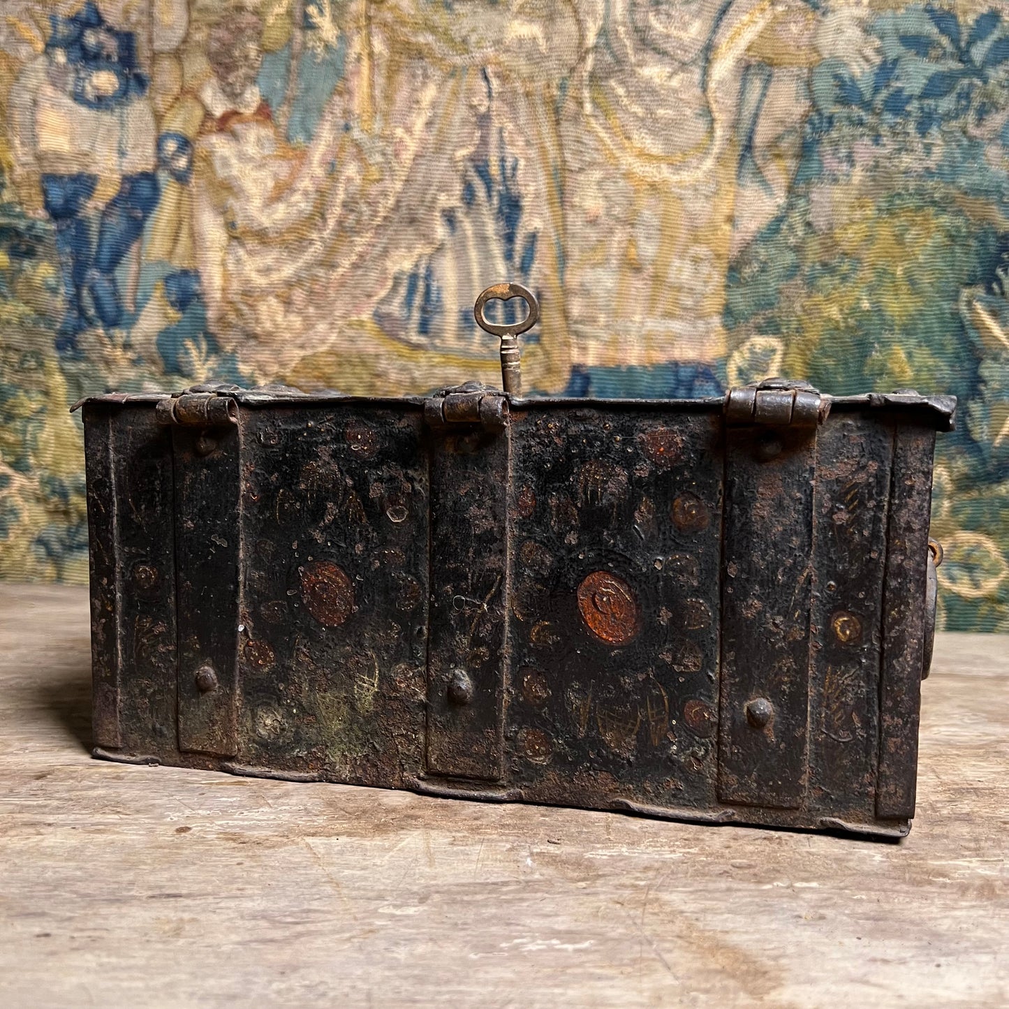 Renaissance Painted Iron Strong Box (Armoured Coffert) c.1580–1620, Nuremberg Southern Germany