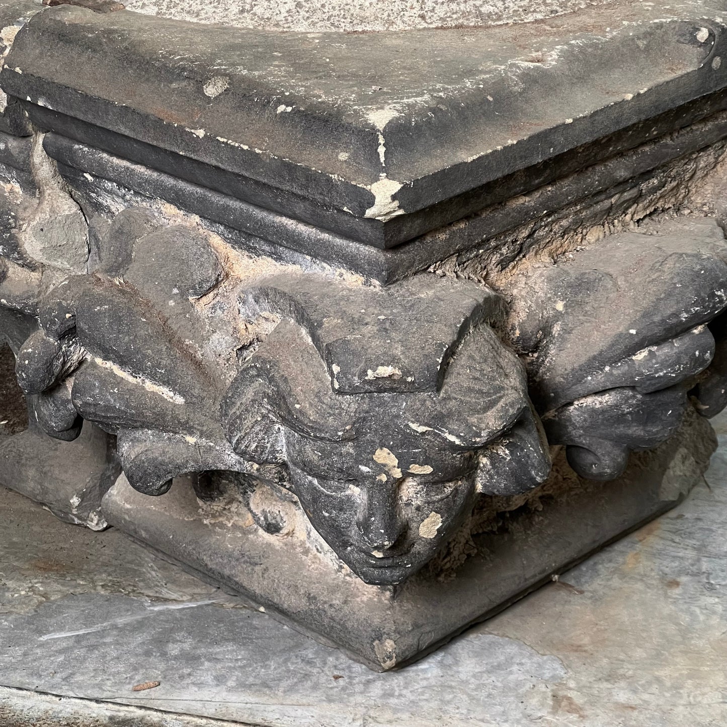 Monumental English Gothic Revival Sandstone Capital c.1850–1880