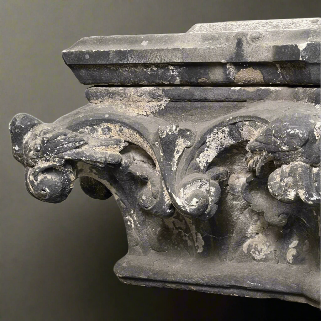 Monumental English Gothic Revival Sandstone Capital c.1850–1880
