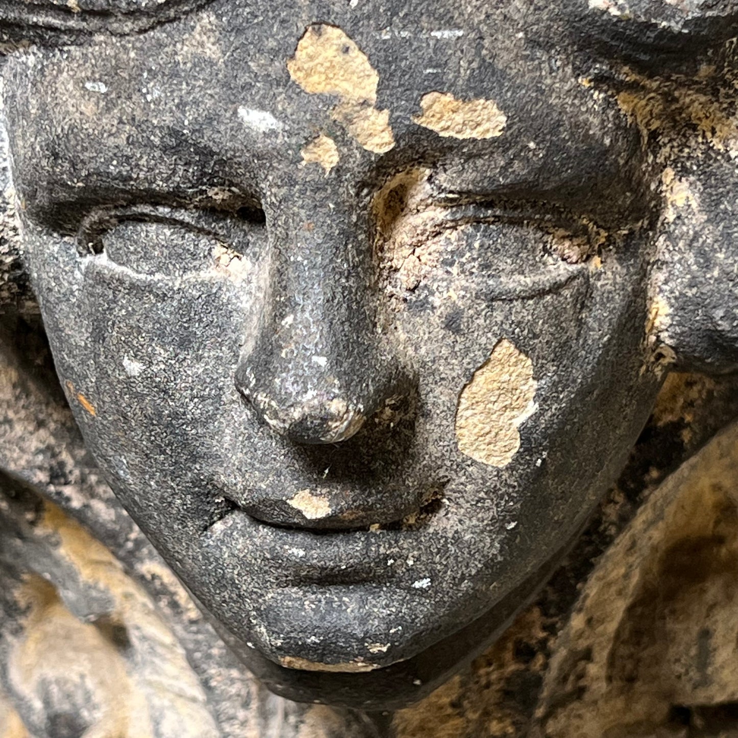 Monumental English Gothic Revival Sandstone Capital c.1850–1880
