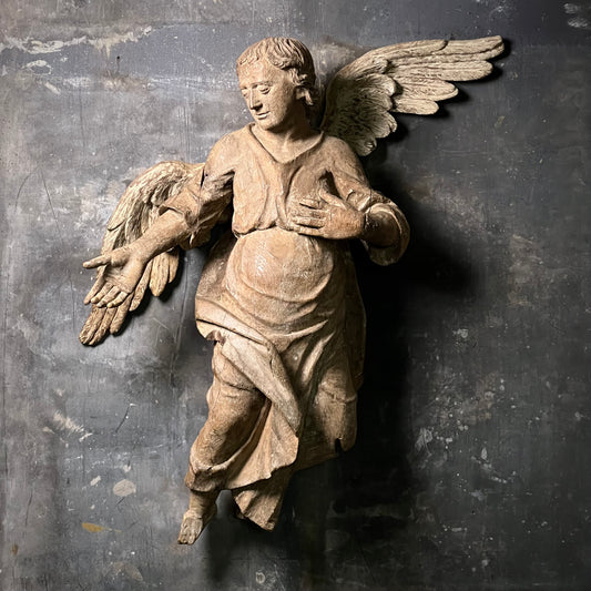 Large Baroque Carved Wooden Angel, c. 1680–1720