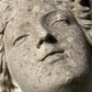 English Composite Stone Bust of Flora with Fluted Pedestal, Late 20th Century