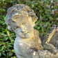 19th C. Italian Carved Stone Putti Fountain with Dolphin