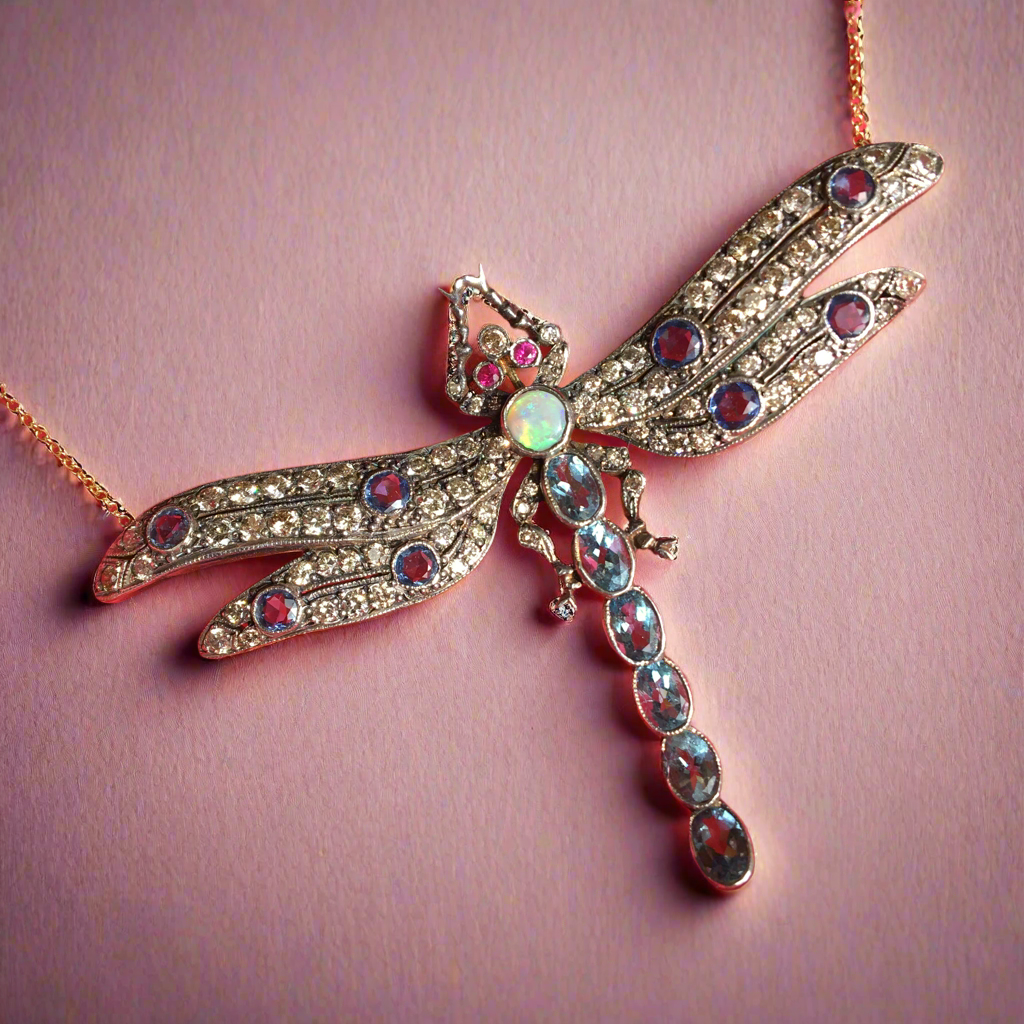 Diamond Dragonfly Necklace